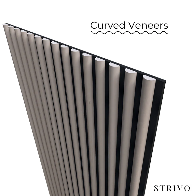 STRIVO Curve Acoustic Slat Wall Panel - Walnut - Image 5