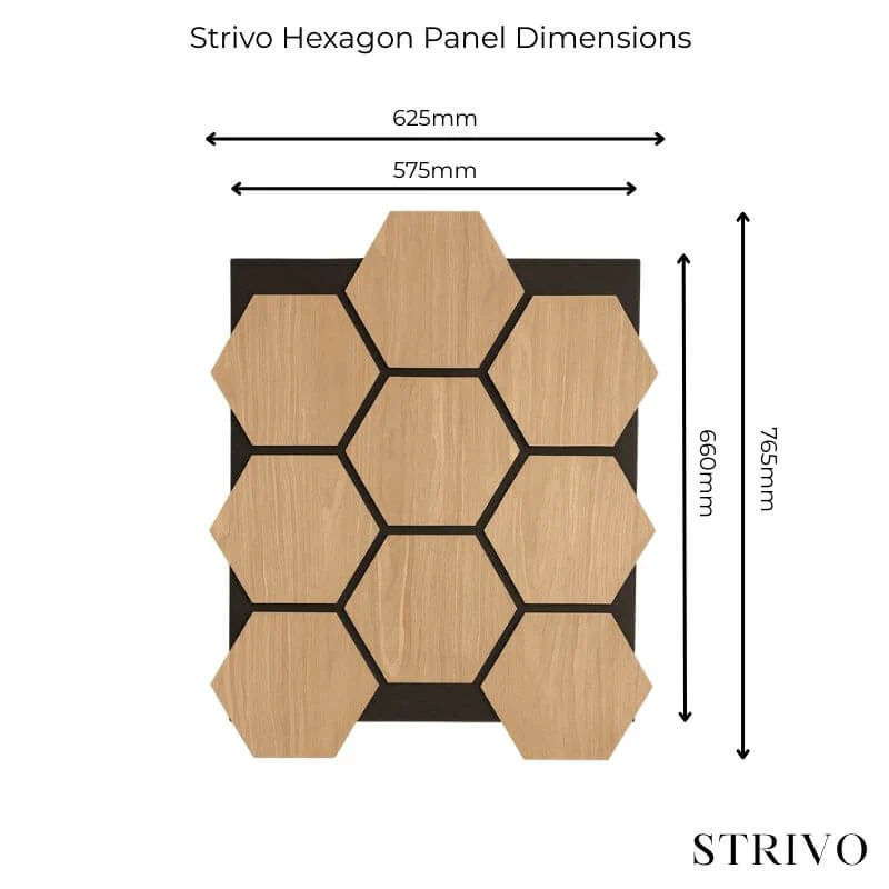 STRIVO Acoustic Hexagon Wall Panel - Walnut - Image 3