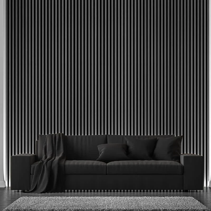 STRIVO Premium Charcoal Acoustic Slat Wall Panel - Image 4