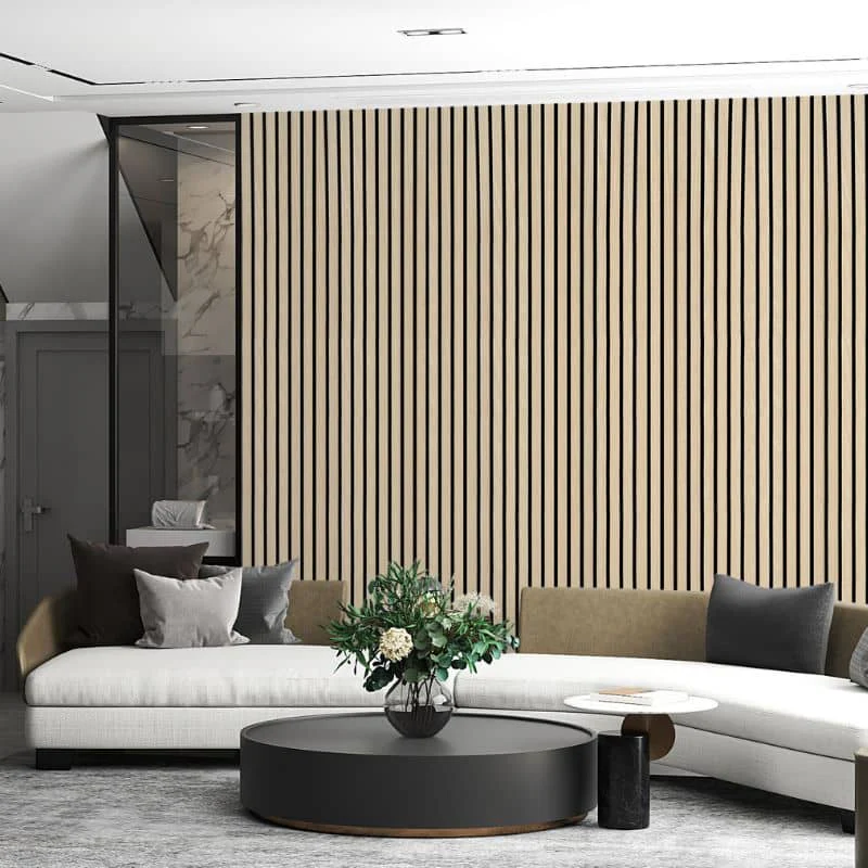 STRIVO Premium Light Ash Acoustic Slat Wall Panel