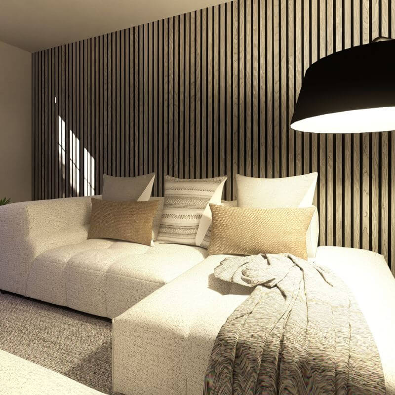 STRIVO Acoustic Slat Panel - Dark Grey Oak - Image 2
