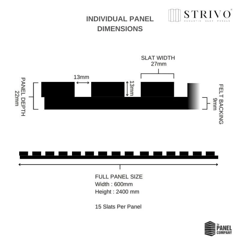 STRIVO Acoustic Slat Panel - Dark Grey Oak - Image 7