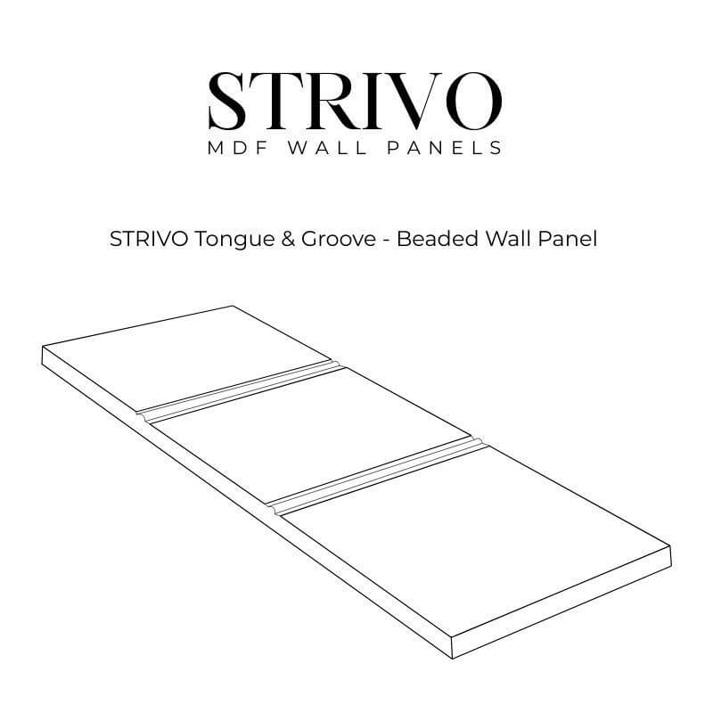 STRIVO Tongue and Groove MDF Wall Panel Beaded - 811 x 606mm - Image 5