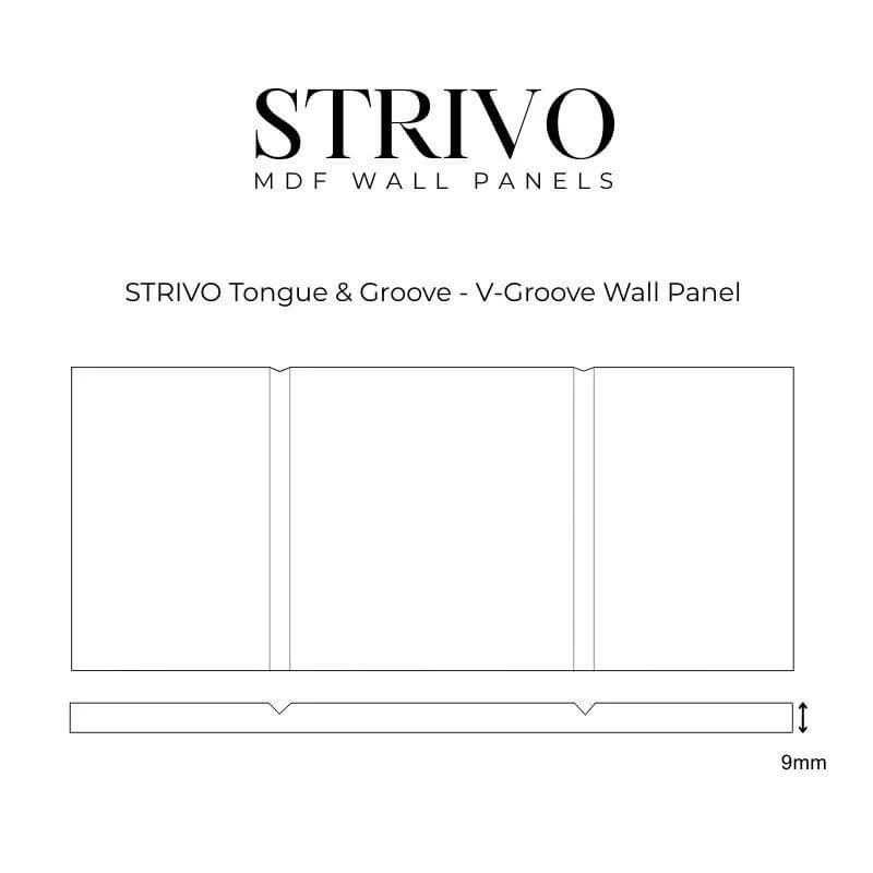 STRIVO Tongue and Groove MDF Wall Panel V-Groove - 2440 x 607mm - Image 6