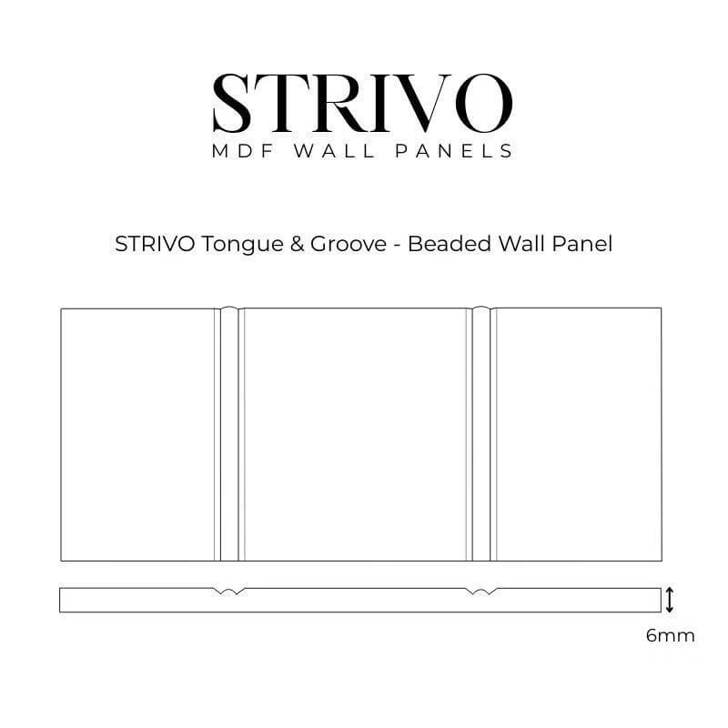 STRIVO Tongue and Groove MDF Wall Panel Beaded - 811 x 606mm - Image 6