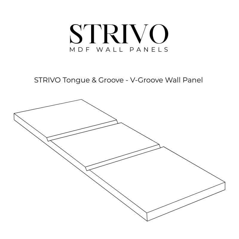 STRIVO Tongue and Groove MDF Wall Panel V-Groove - 2440 x 607mm - Image 5