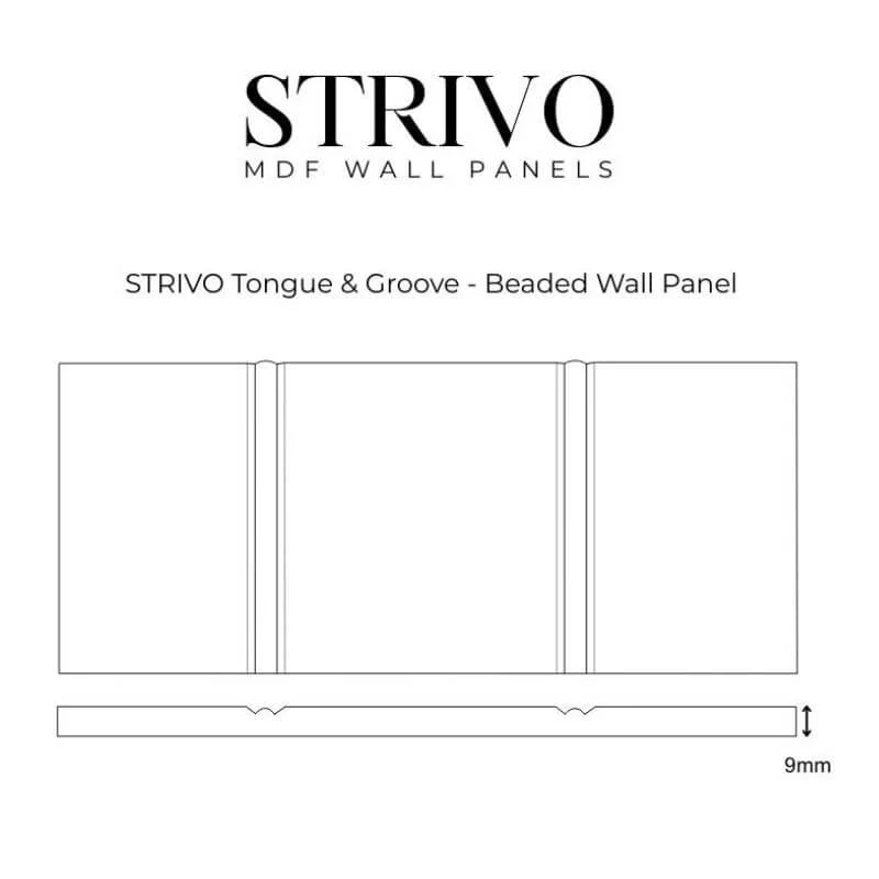 STRIVO Tongue and Groove MDF Wall Panel Beaded - 2440 x 607mm - Image 13