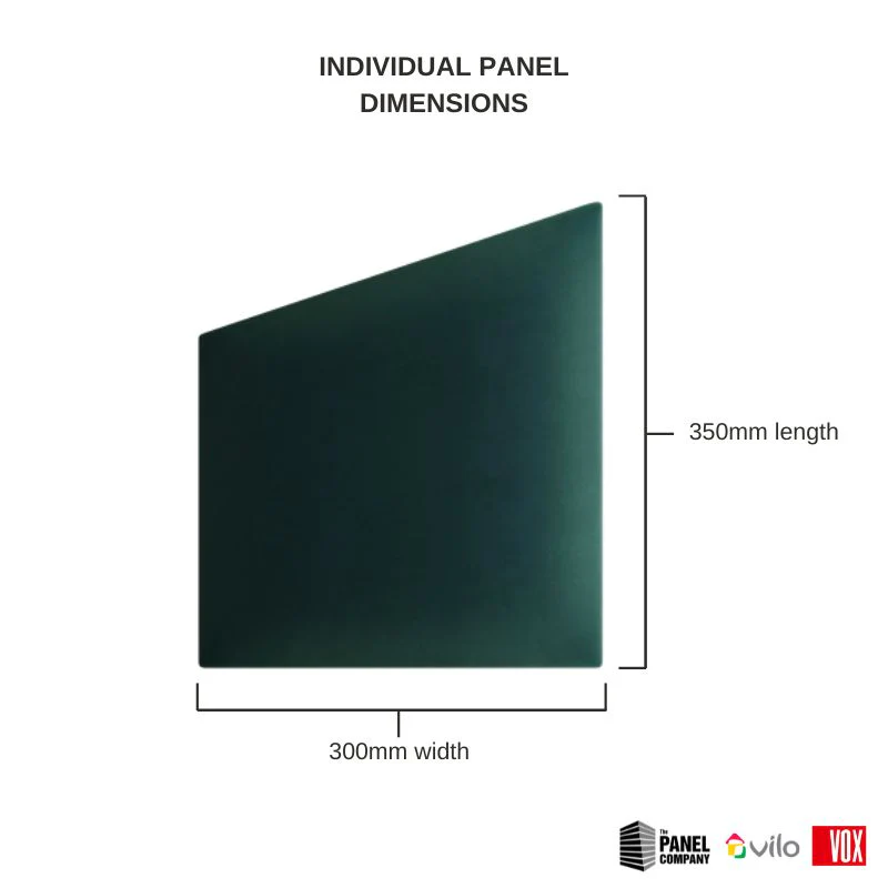 Vox Vilo Upholstered Panel - Bottle Green | Geo 300mm x 350mm - Image 3
