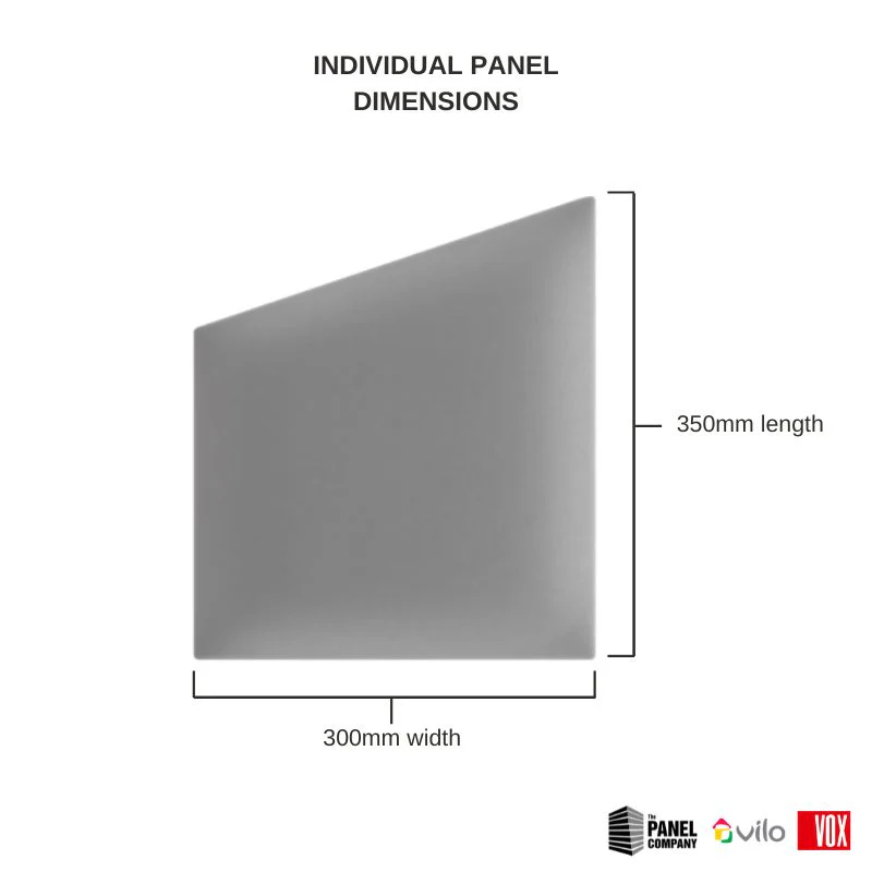 Vox Vilo Upholstered Panel - Grey | Geo 300mm x 350mm - Image 3