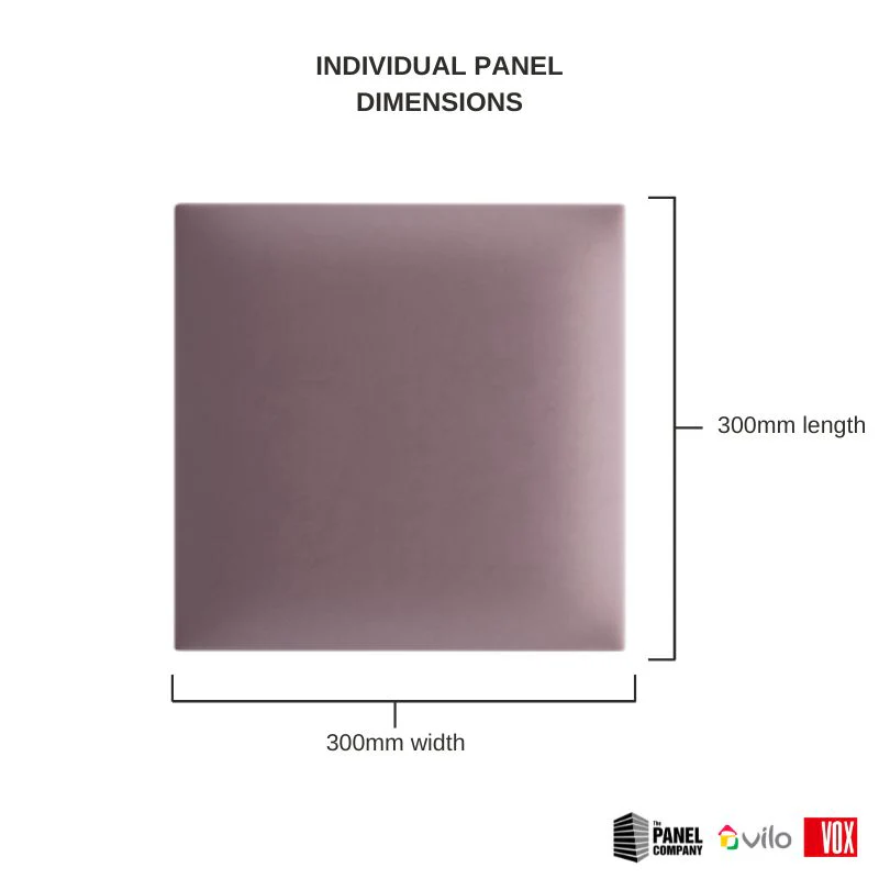 Vox Vilo Upholstered Panel - Powder Pink | Regular 3 - 300mm x 300mm - Image 3