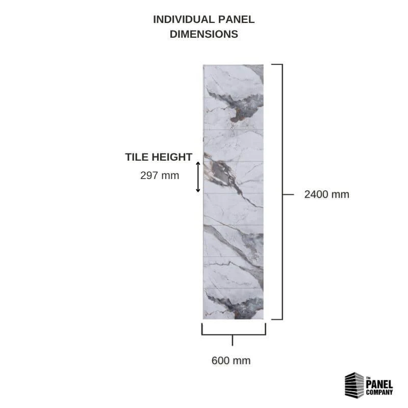White Marble Tile Wall Panel - 600mm - Image 3