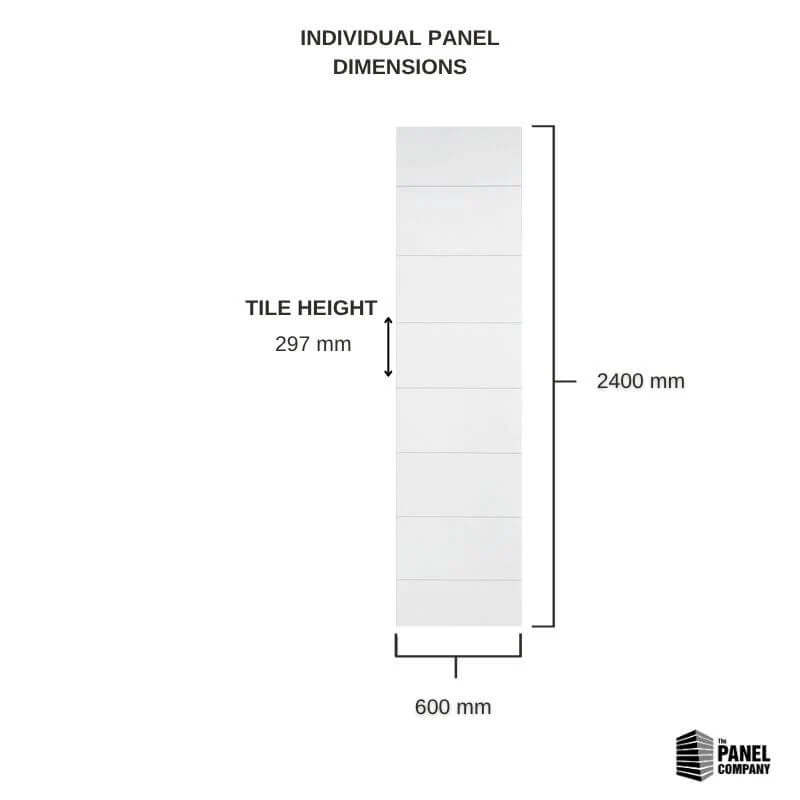 White Tile Wall Panel - 600mm - Image 4
